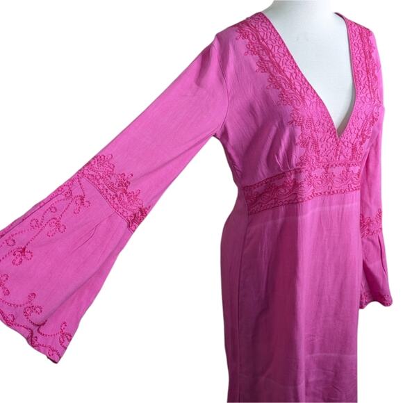 Vanesska Calypso Christiane Celle Mini Dress Womens Small Pink Y2K Babydoll Coqu - Picture 4 of 12